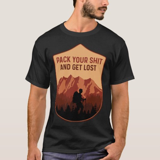 T-shirt Funny Retro Outdoor Randonnée Camping Mountain Hik (Devant)