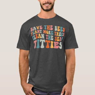T-shirt Funny Retro Sauvez Les AbeillesSauvez Le Plante De