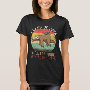 T-shirt Funny Retro Senior Cl De 2025 Sloth Casquette Grad