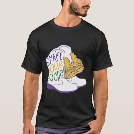 T-shirt Funny Retro Shake Your Bootie Mardi Gras Costume N (Devant)