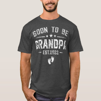 T-shirt Funny Retro Soon To Be Grandpa Est 2022 New Grandp