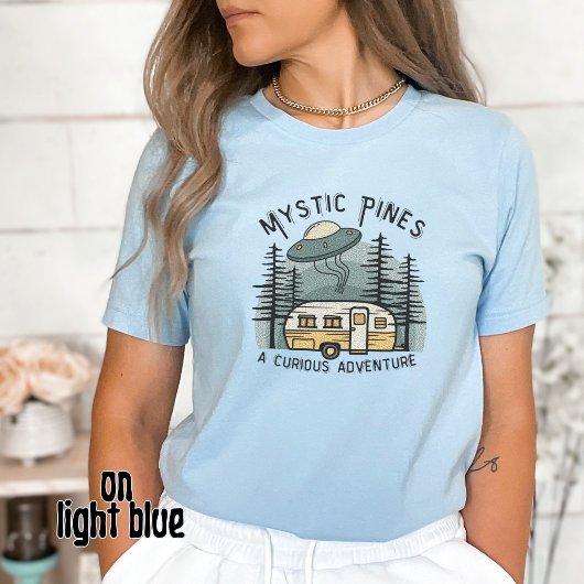 T-shirt Funny Retro Sunset Camper Trailer Alien UFO