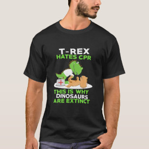 T-shirt FUNNY REX HAINE CPR SHIRT Cute Dinosaur Mème Sayin