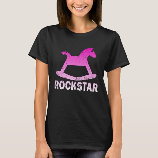 T-shirt Funny Rockstar Rocking Horse (Devant)