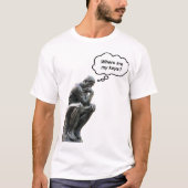 T-shirt Funny Rodin's Thinker Statue - Où sont mes clés ? (Devant)