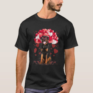 T-shirt Funny Rottweiler Coeur Valentines Jour Chien Papa 