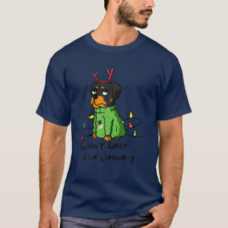 T-shirt Funny Rottweiler ne peut pas attendre Noël de janv