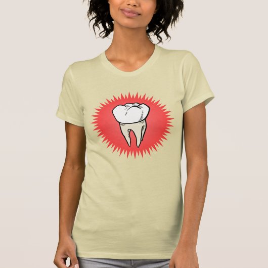 T-shirt Funny Rouge Blanc Beige Extrait Molar Starburst (Devant)