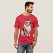 T-shirt Funny Rough Collie Amoureux des chiens Noël (Devant entier)