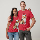 T-shirt Funny Rough Collie Amoureux des chiens Noël (Unisexe)