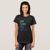T-shirt Funny Rowing Rower Coxswain Manger Sleep Row Repea (Devant entier)
