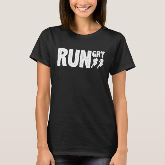 T-shirt Funny Rungry Runner Slogan Running (Devant)