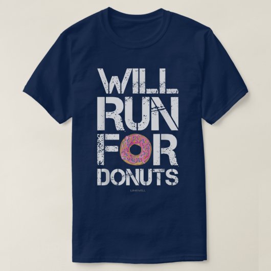 T-shirt Funny Running s Will Run for Donuts (Design devant)