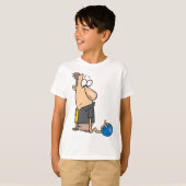 T-shirt Funny Sad Bowler caractère avec Bowling Ball (Devant entier)