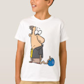 T-shirt Funny Sad Bowler caractère avec Bowling Ball (Devant)