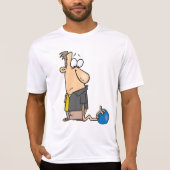 T-shirt Funny Sad Bowler caractère avec Bowling Ball (Devant)