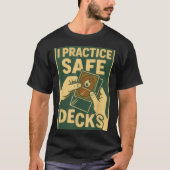 T-shirt Funny Safe Decks Trading Card Game Pun Humor (Devant)