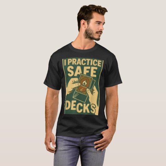 T-shirt Funny Safe Decks Trading Card Game Pun Humor (Devant entier)