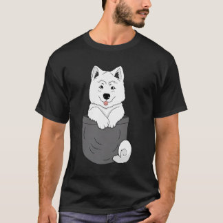 T-shirt Funny Samoyed Chiot Dans Pocket Cute Samoyed