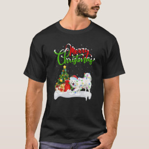 T-shirt Funny Samoyed Dog Lover Xmas Lighting Samoyed Chri