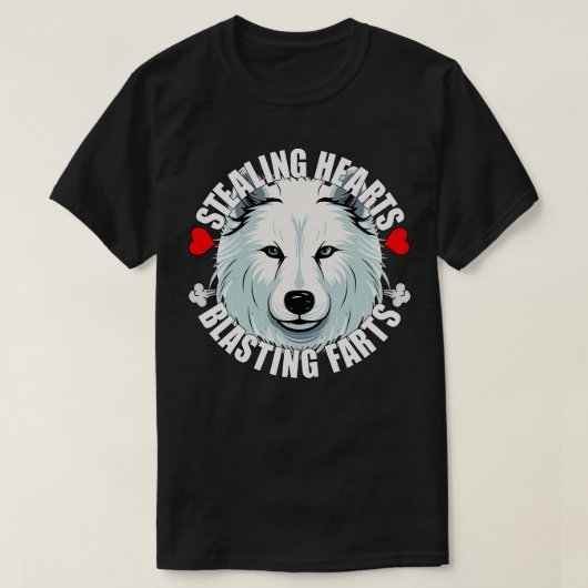 T-shirt Funny Samoyed Voler Coeurs Pâtes De Durcissement C (Design devant)