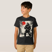 T-shirt Funny Samurai Bigfoot Japanese Art Graphic Tee Ani (Devant entier)