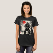 T-shirt Funny Samurai Bigfoot Japanese Art Graphic Tee Ani (Devant entier)