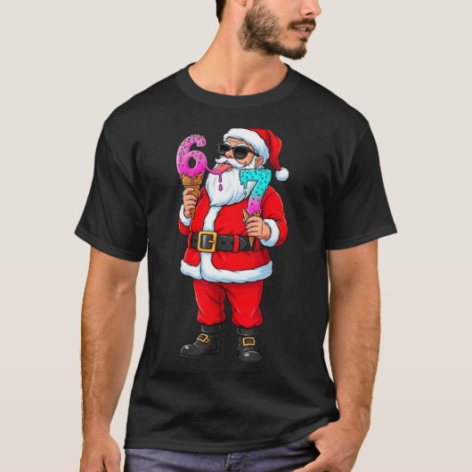 T-shirt Funny Santa 67 Ice Cream Christmas Drip Xmas Teens (Devant)