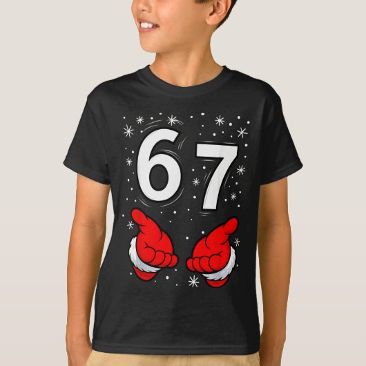 T-shirt Funny Santa 6 7 Meme Six Seven Christmas 67 Italia (Devant)