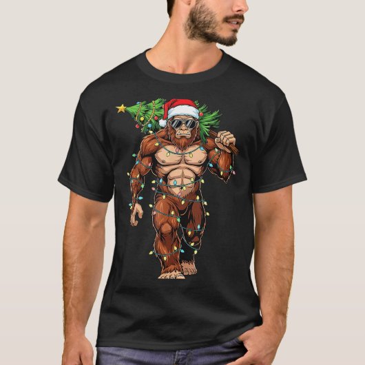 T-shirt Funny Santa Bigfoot Christmas Tree Christmas Crypt (Devant)