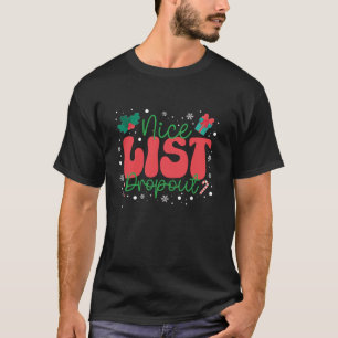 T-shirt Funny Santa Claus Fête Noël Naughty Nice L