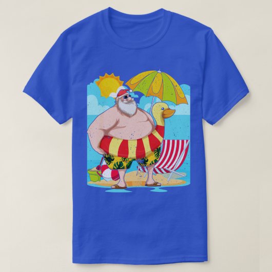 T-shirt Funny Santa Claus Hawaiian Summer Tropical Christy (Design devant)