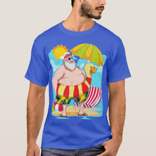 T-shirt Funny Santa Claus Hawaiian Summer Tropical Christy