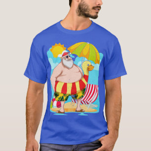 T-shirt Funny Santa Claus Hawaiian Summer Tropical Christy