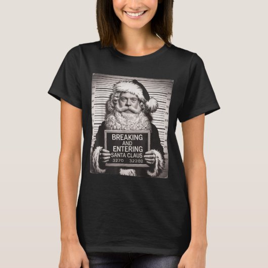 T-shirt Funny Santa Claus Mugshot Christmas – Santa Xmas (Devant)