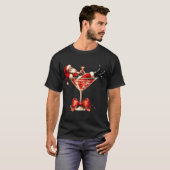 T-shirt Funny Santa Drinking Martini Christmas Humor Men W (Devant entier)