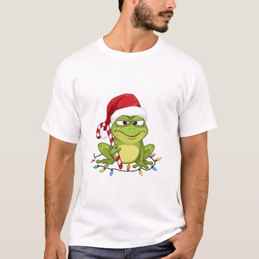 T-shirt Funny Santa Frog Christmas Shirt - Cute Frog with (Devant)
