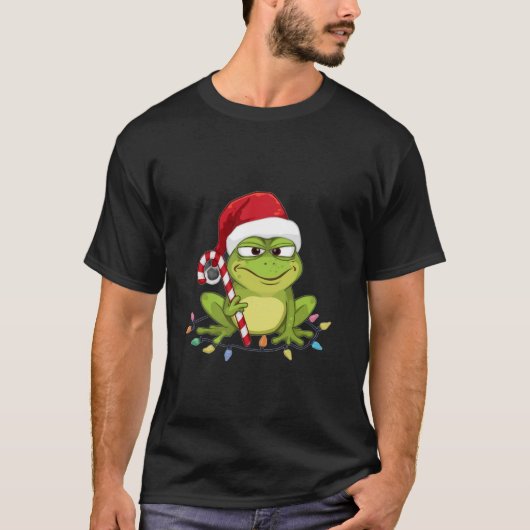 T-shirt Funny Santa Frog Christmas Shirt - Cute Frog with (Devant)