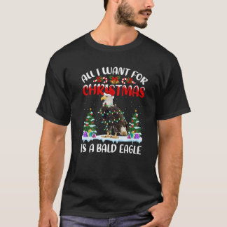 T-shirt Funny Santa Hat All I Want For Christmas Is A Bald