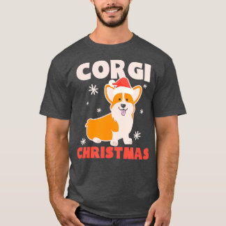 T-shirt Funny Santa Hat Design Corgi Noël