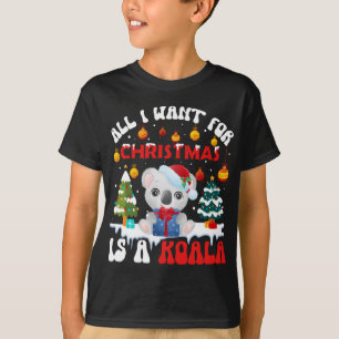 T-shirt Funny Santa Hat Koala Tout Ce Que Je Veux Pour Noë