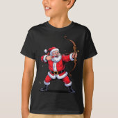 T-shirt Funny Santa Playing Archery Holiday Christmas Xmas (Devant)