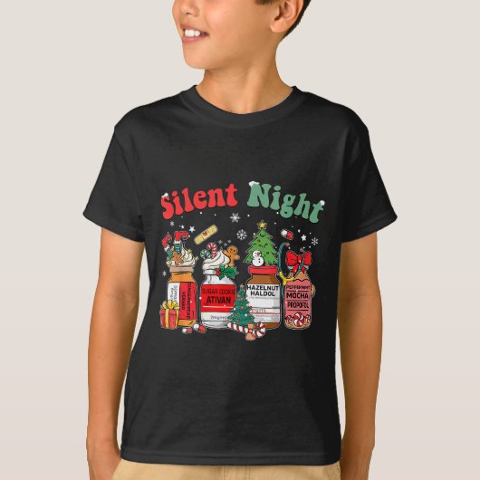 T-shirt Funny Santa Profol Silent Night Icu Nurses Merry C (Devant)
