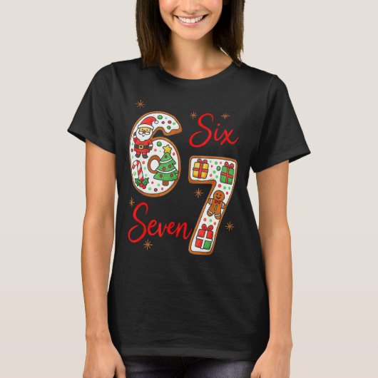 T-shirt Funny Santa Says Six Seven 6 7 Christmas Meme  (Devant)