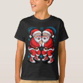 T-shirt Funny Santa Wrestling Lover Wrestler Xmas Christma (Devant)
