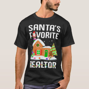 T-shirt Funny Santas Favori Realtor Estate Agent Christm