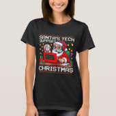 T-shirt Funny Santa's Tech Suprt Rebooting Christmas Ugly (Devant)