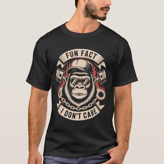T-shirt Funny Sarcastic Biker Gorilla Shirt | Fait amusant (Devant)
