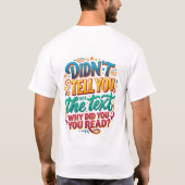 T-shirt Funny Sarcastic "Ne lis pas mon dos" Graphic Tee (Dos)