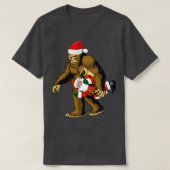 T-shirt Funny Sasquatch portant le Père Noël Bigfoot Père  (Design devant)